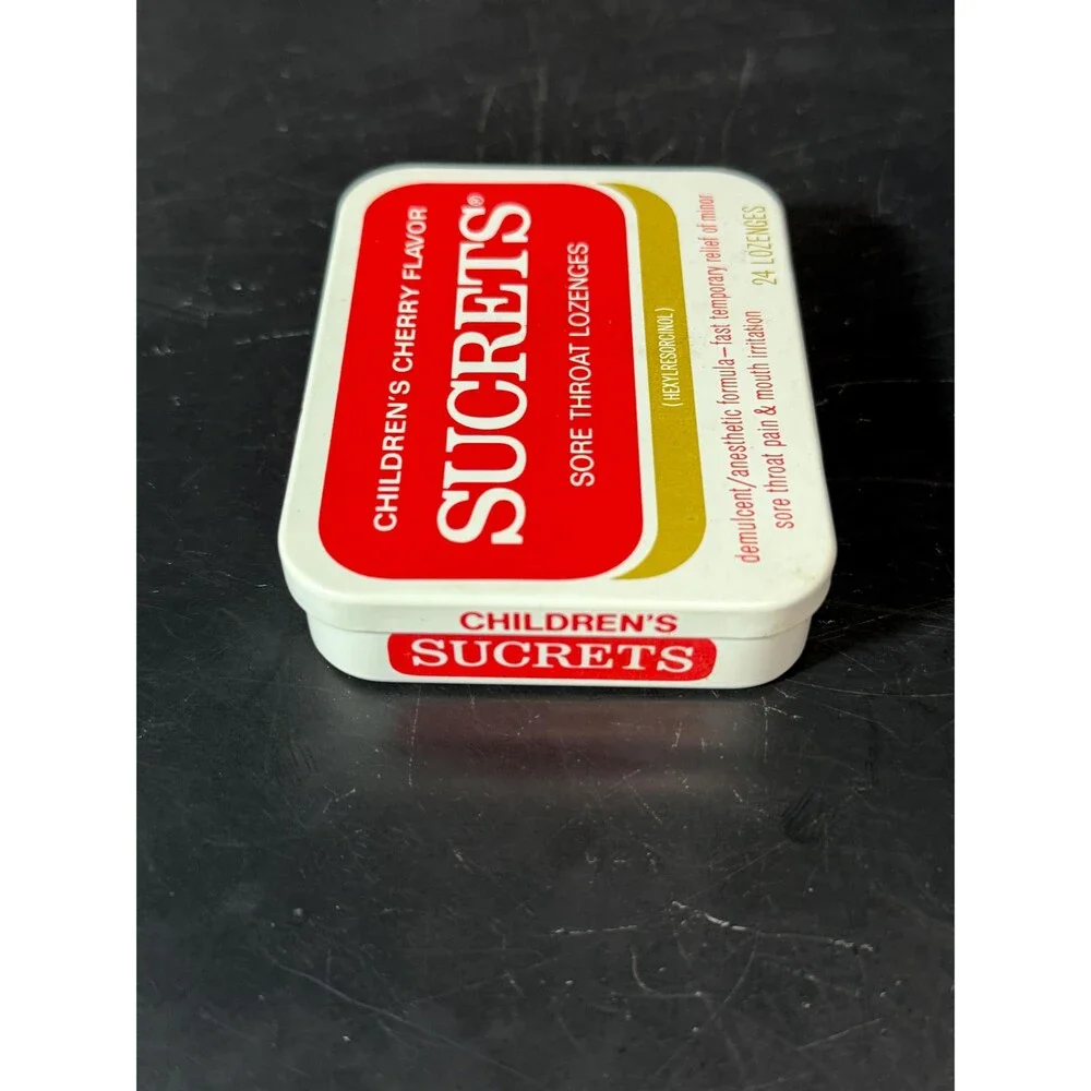 Vintage Children’s Sucrets Cherry Flavor Sore Throat Lozenge Tin